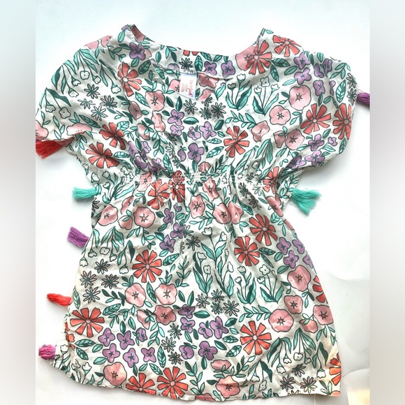 Cat & Jack Other - Cat & Jack 6/6X Floral Patterned Swim cover with Tassels